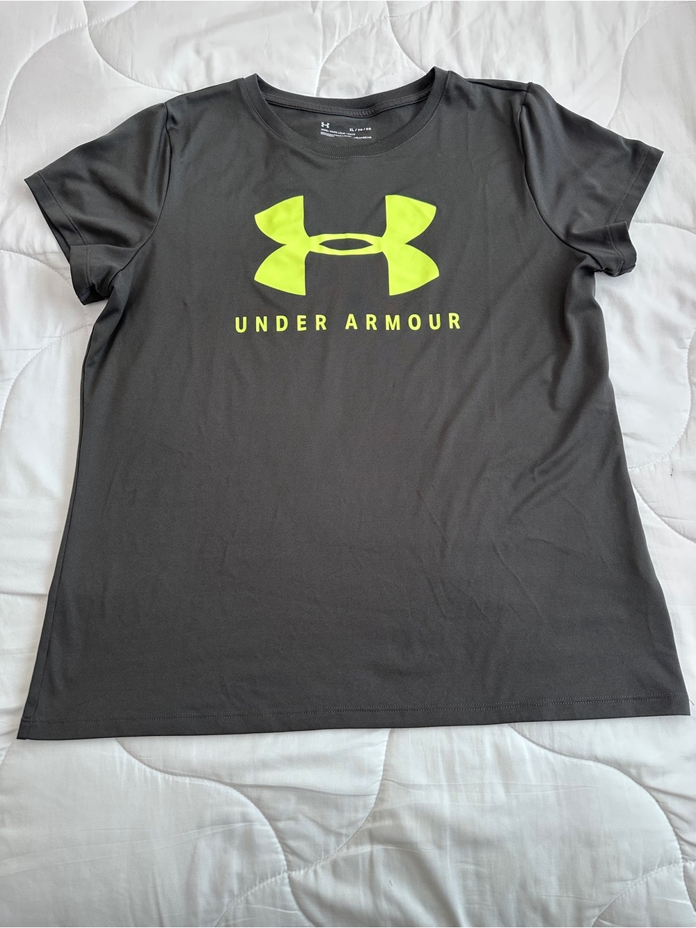 Under Armour Black Tee with Neon Yellow-Green Logo